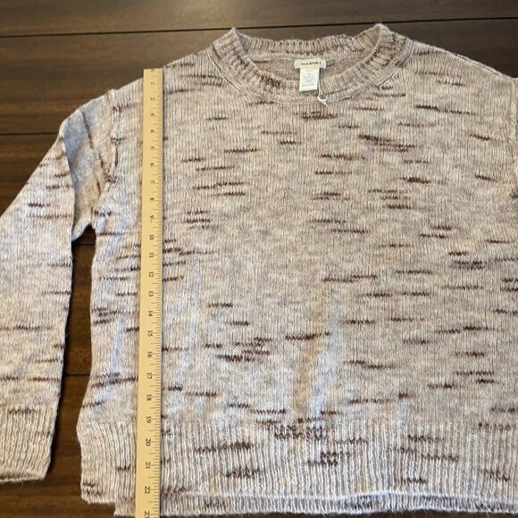 NWOT Max Studio Crew Neck Long Sleeve Pullover Drop Shoulder Sweater Cream Mediu - Picture 6 of 12